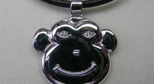 Diamond Monkey face pendant