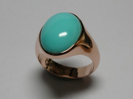 Rose gold turquoise ladies dress ring