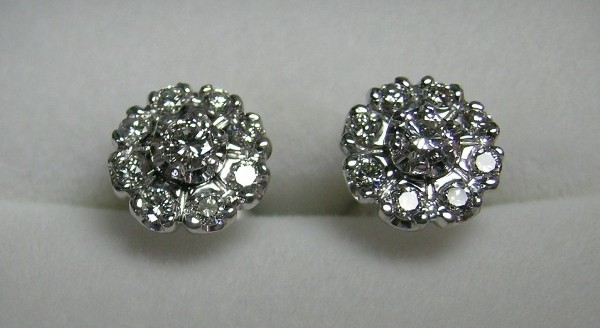 Diamond cluster earrings