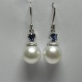 South Sea pearl and Ceylon sapphire earrings