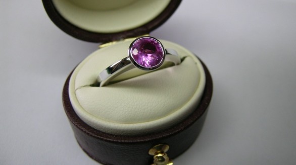 Pink sapphire dress ring