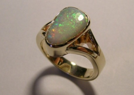 Glamorous solid opal ladies dress ring