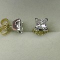 Princess cut diamond stud earrings