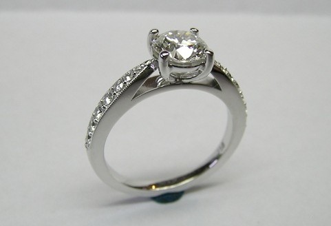 Solitaire brilliant cut diamond engagement ring