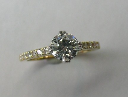 Solitaire brilliant cut diamond engagement ring