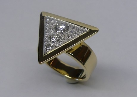 Contemporary abstract design diamond dress ring