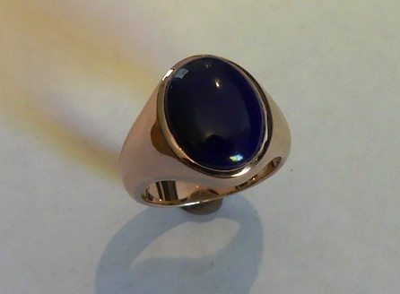 Rose gold Lapis Lazuli dress ring