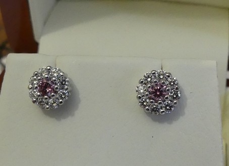 Argyle Pink Diamond cluster earrings