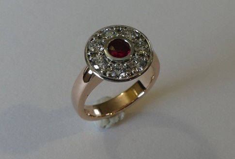 Ruby and Diamond cocktail ring